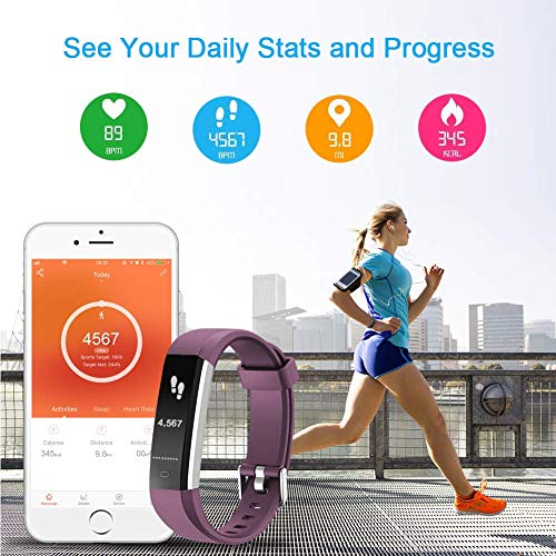 Fitness Tracker with Heart Rate Monitor, Slim Sports Activity