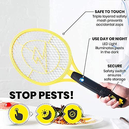 Zap It! Electric Fly Swatter Racket & Mosquito Zapper High Duty 4,000