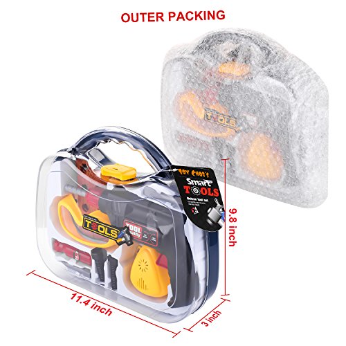 Baby Kids Tool Set, Toy Choi’s 12 PCS STEM Pretend Play Construction Tools Toy Set in Sturdy Case