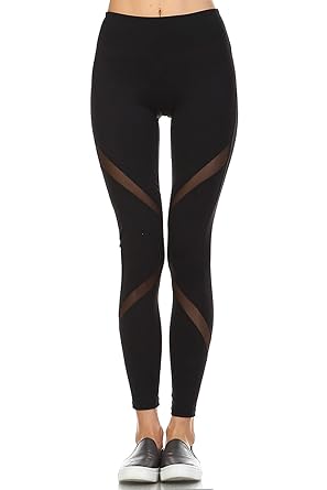 Image result for Mono B Women's Performance Activewear - Yoga Leggings with Sleek Contrast Mesh Panels