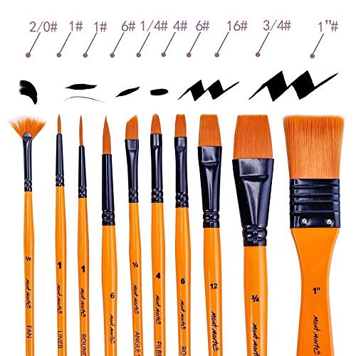 Mont Marte Pinselset für Acrylfarben â 10 Taklon-Pinsel in Pinseltasche â Ideales Pinsel Set für Acrylmalerei â Für Anfänger, Profis und Künstler – Bild 5