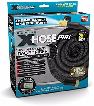 Xhose Pro Dac-5 High Performance Lightweight Expandable Garden Hose With Brass Fittings (25 Feet)