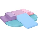 TODIBY 6-Piece Foam Climbing Blocks for Toddlers: Colorful Climbing Gym PU Leather Baby Foam Building Blocks Indoor Toy