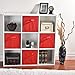 Heselian Foldable Cloth Storage Cube Basket Bins Organizer,storage bins 2 RED