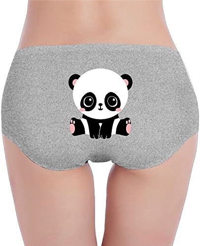 Lasong Adorable Panda Women's Low-waisted Panties M Ash