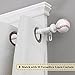 H.VERSAILTEX Single Window Treatment Rod Set with White and Red Baseball Finials, 3/4 - Inch Diameter, Adjustable Length