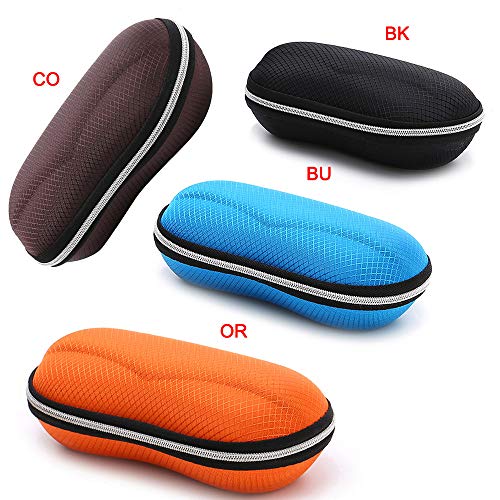 Sunglasses Eyeglasses Zipper Hard Case Protective Box Peanut Portable Travel Eyes Glasses Bag (Orange) - Thumbnail 4