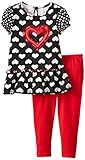 Kids Headquarters Girls' Heart Printed Tunic with Red Leggings
