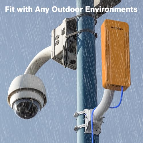 AdaLov Point to Point Wireless Bridge Outdoor CPE469, Gigabit Dual-Band 2.4/5.8GHz 3KM WiFi Bridge with Mounts, Extend Network to Garden Office, Garage, Barn & CCTV, Plug & Play, IP 65 Waterproof, PoE