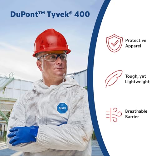 DuPont Tyvek 400 TY122S Disposable Protective Coverall Hood, Boots