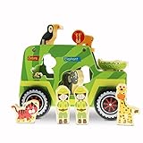 USA Toyz Shape Sorter Wooden Toys Educational Toys Safari Shape Sorter Wooden Puzzles for Toddlers w/ Wooden Truck and Animals Wooden Blocks (10pc)
