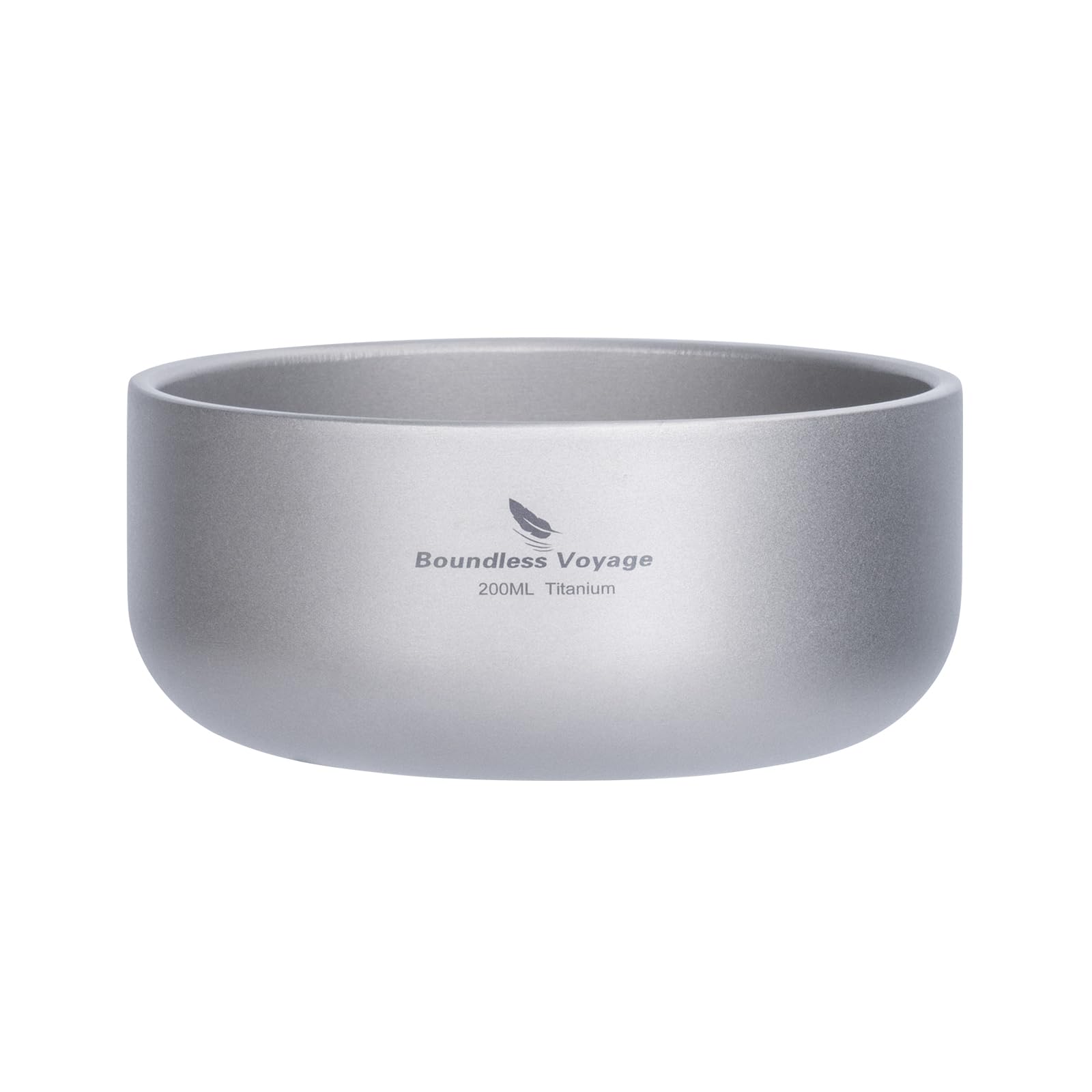 iBasingo Titanium Bowl Double-Walled Rice Soup Bowls 200ml Ice Cream Snack Cup Outdoor Camping Durable Metal Tableware Lightweight Round Bowl Dinnerware for Travel Hiking Backpacking Home Ti1083T