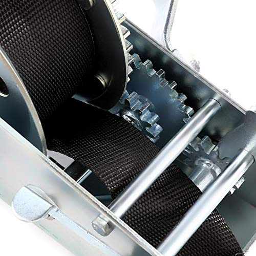 AUXMART 3200lbs Boat Trailer Winch Heavy Duty Hand Winch with 26FT Strap and Hook, 2 Ways Hand Cable Crank Winch for ATV, Boat, Truck, Trailer - Image 5
