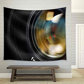 Camera Lens Close Up - Fabric Wall Tapestry Home Decor - 51x60 inches