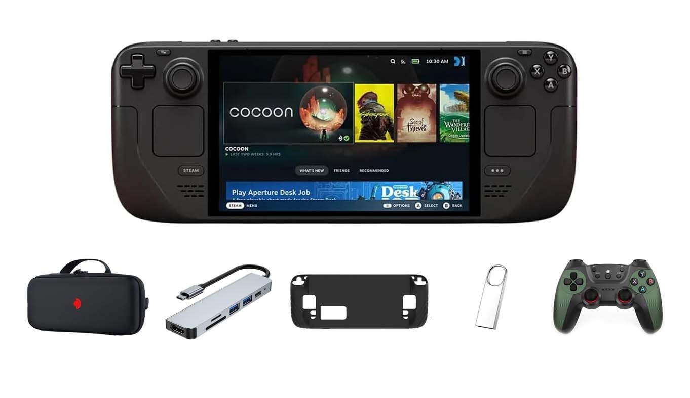 Valve Steam Deck OLED 1TB Handheld Gaming Console, 7 inch Touchscreen 1280 x 800 Display, with 5in1 Kit (1TB)