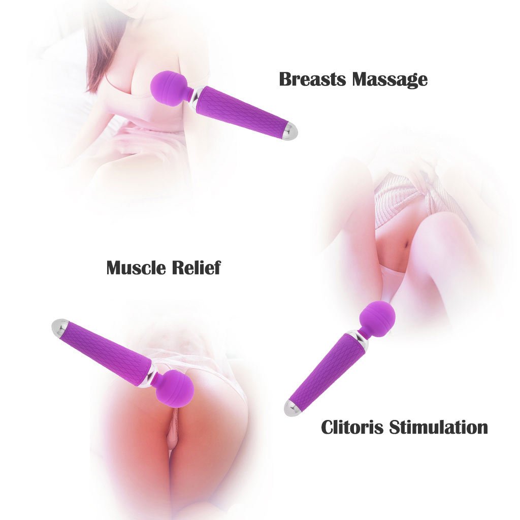 Wireless Bullet Massager Remote Control Egg Vibrator Kegel Ball Kit for Women Or Couples (Wand Massager, Purple)