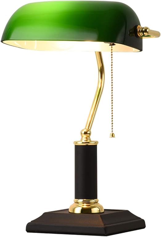 lampara de mesa retro lampara banquero verde con interruptor de tiro lampara de escritorioclasica lampara de escritorio de metal e27 interior