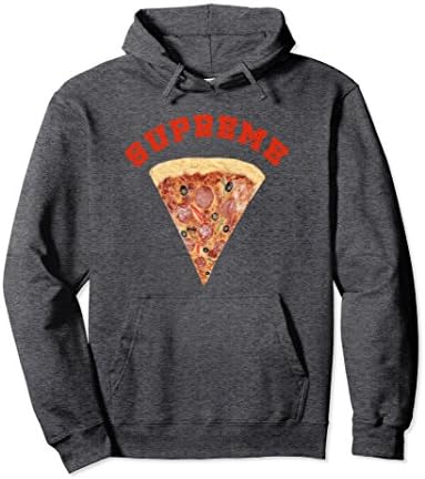 Unisex "Supreme Pizza" funny graphic design hoodie Large Dark Heather