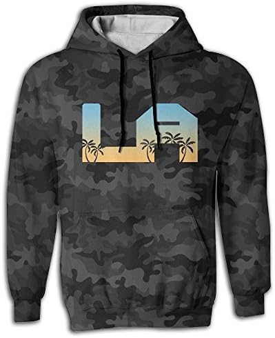 LA Palm Trees Print Man's BTS Sweatshirt \r\nNavy Hoodie