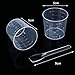 Shappy 15 Pieces 2 OZ Graduated Plastic Cups and 20 Pieces Plastic Applicators/Sticks for Mixing Paint, Stain, Epoxy, Resin