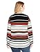 Calvin Klein Women's Plus Size Printed Crew Neck Roll Sleeve Blouse