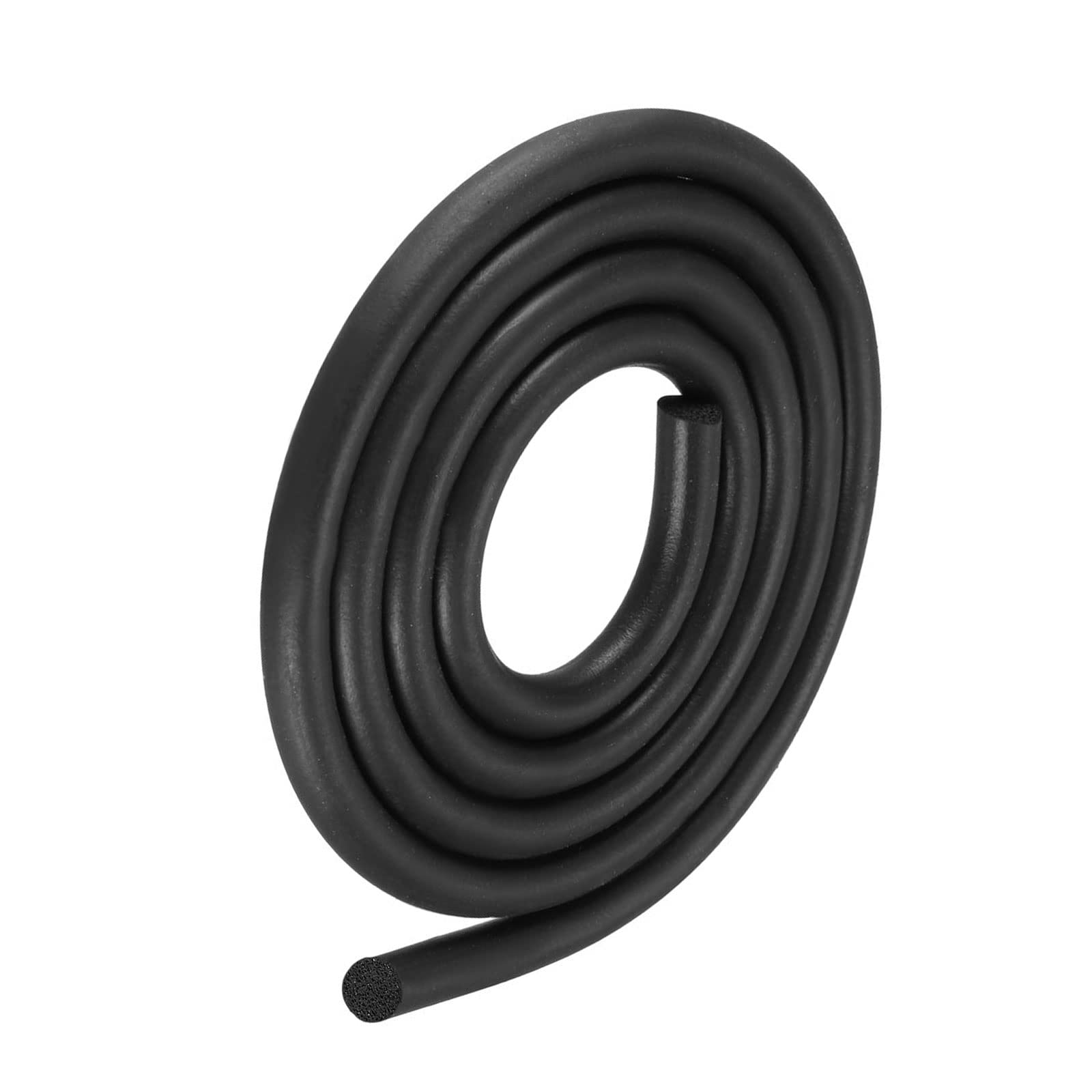 METALLIXITY Foam Rubber Weather Seal Strip (16mm Diameter x 1.5m Long) 1pcs, EPDM Rubber Round Seal Strip - for House Repair, Door, Black
