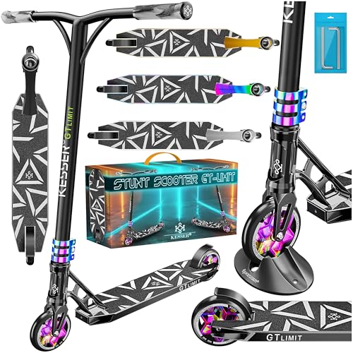 KESSER® Stunt Scooter GT-Limit 360° Lenkung Funscooter Stuntscooter mit Ständer ABEC 9 Kugellagern, 110 mm PU Räder, Kickscooter Tretroller Cityroller
