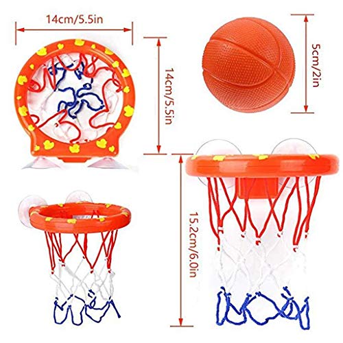 ☀ Dergo ☀Bath Basketball ，Kids Bath Basketball Hoop Ball Bathtub Shooting Shower Water Play Game Pool Toys - Thumbnail 5