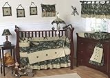 Sweet Jojo Designs Green and Brown Camo Camouflage Military Baby Boy Bedding 9pc Crib Set
