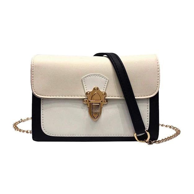 Felicove Damen Umhängetasche, Fashion Taschen Patchwork Buckle Flap Bag Crossbody Umhängetasche