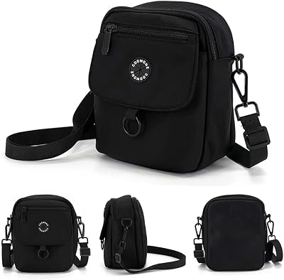COOWONE Waterproof Dog Walking Bag Crossbody Treat Pouch Black 1.0