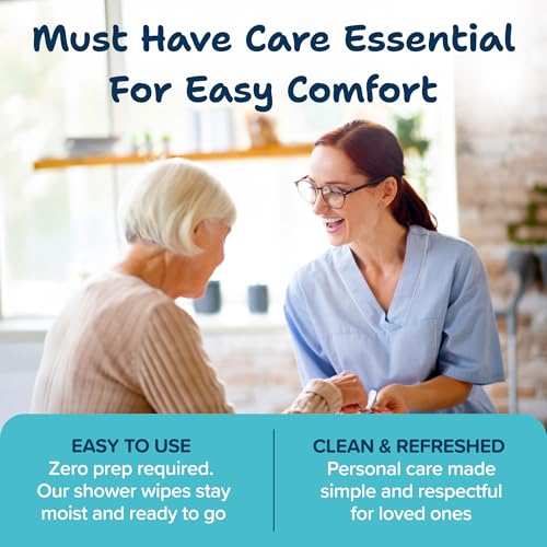 Body Wipes for Adults Bathing No Rinse 50pc XL - Ultra Thick Shower Travel Wipes for Personal Cleansing & Hygiene Essentials, Elderly Care, Incontinence Disposable Washcloths for Women Men