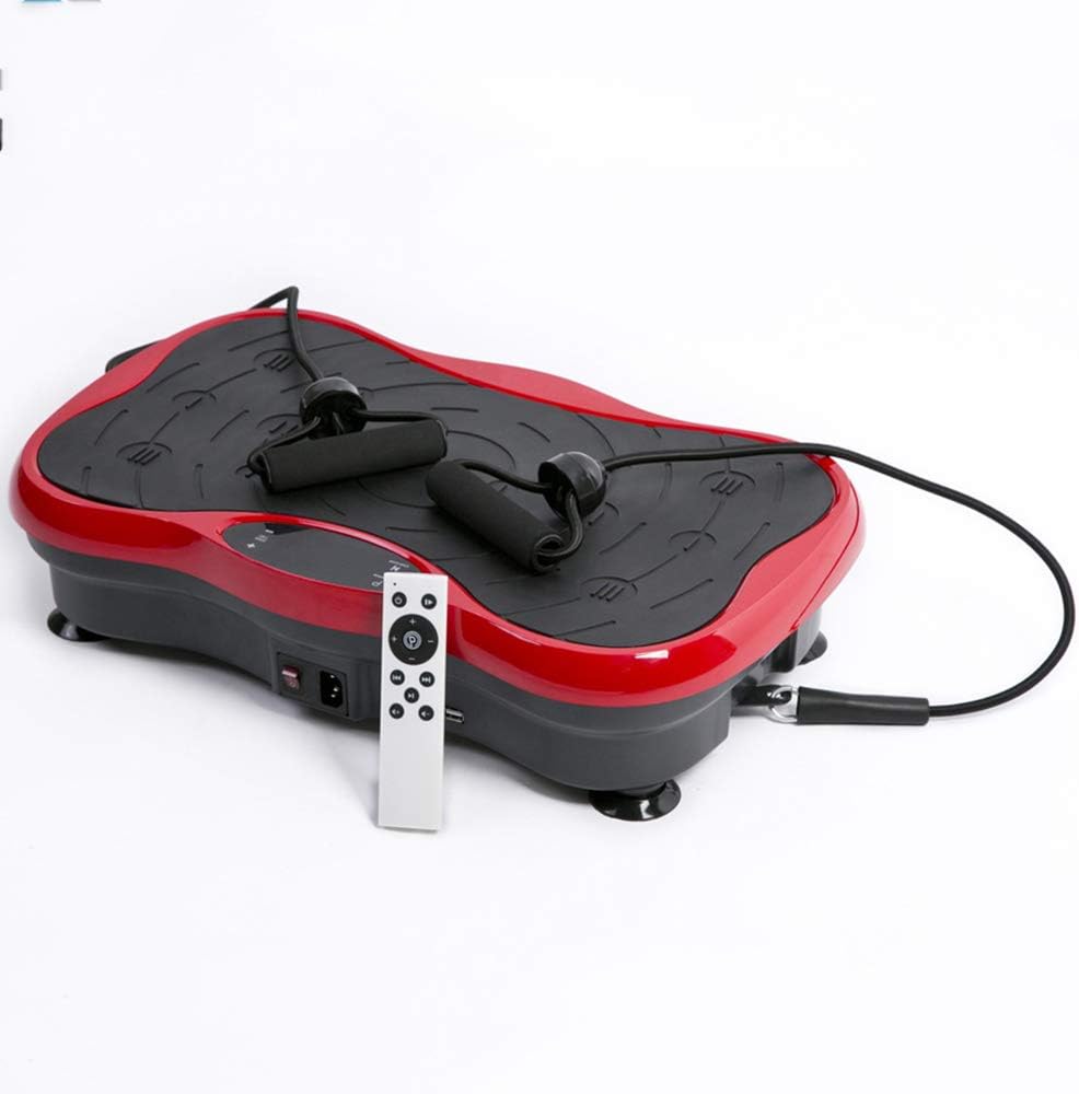 WMNRNYD Whole Body Workout Vibration Fitness, Massage Vibration Platform Machine 99 Levels Whole Body Vibration Machine Crazy Fit Vibration Plate with Remote Control and Resistance Bands,Red