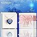 Alantyer Austrian Blue Crystal I Love You Forever Double Heart Princess Pendant Necklace 14K White Gold Plated Chain Necklace for Women Girls Silver Romantic Jewelry Gift 18''