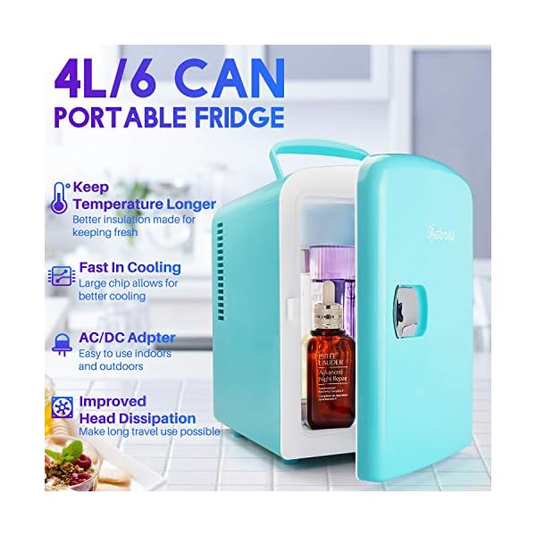 Astro Mini heladera Verde 4Lts Maquillaje Alimentos Medicinas - Imagen 7