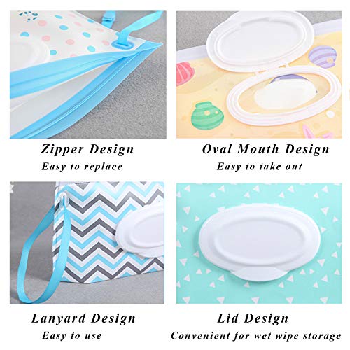 Baby Wipes Dispenser, 4 Pack Reusable Baby Wipe Holder Box, Refillable Baby Wipes Container