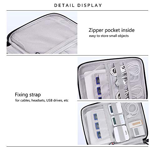 Travel Organizer, BUBM Cable Bag/USB Drive Shuttle Case/Electronics Accessory Organizer-Black