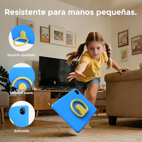 Luzglo P10 Kid Tablet 10 Inch, Android 16 Tablets, Gemini AI, 90Hz, 32GB RAM+64GB ROM, 7000mAH, 5G WiFi, Face ID, OTG, GPS, Tablet with Pencil, Tablet for 7-10 Years, Blue