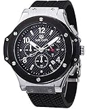 Megir Men's Black Dial Chronograph Casual Sport Quartz Watch
