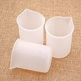 WEFOO 3 Pcs Silicone Measuring Cup DIY Resin Glue Tools Cup Making Handmade Craft ,100ml
