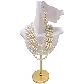 Mosielory Jewelry Display Stand Jewelry Mannequin Bust Necklace Earring Display Holder Stand, Necklace Bust Jewelry Bust Stand Easel Rack for Selling Show Home Gift