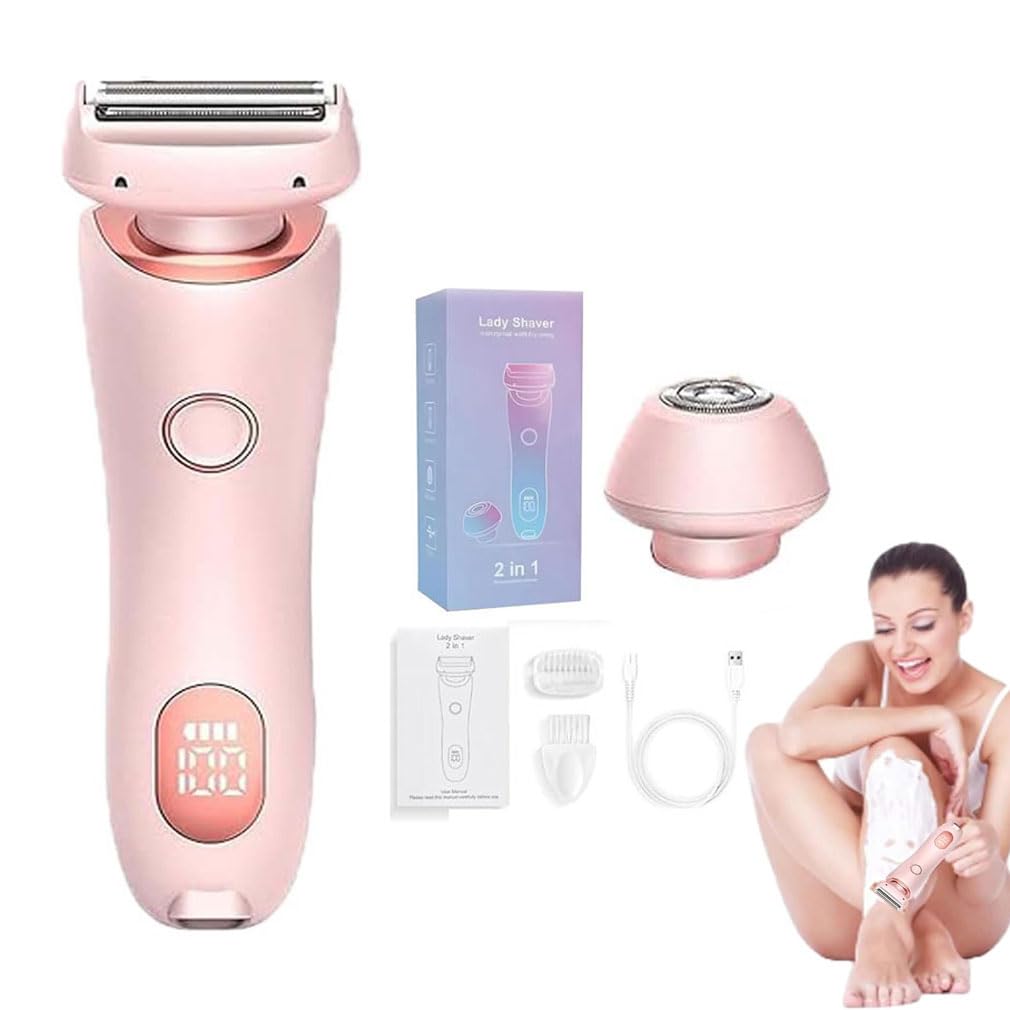 Modira Shaver, Modira Mermaid Shaver, Waterproof Electric Razor for Women, Aurabody Shaver, Divanity Skin Glow Pro Razor, Cordless 2 in 1 Electric Lady Shaver, Rechargeable Painless Razor (Pink)