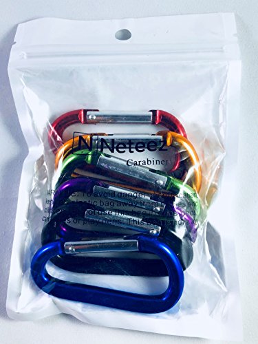 image for Keychain Carabiner Clip Vibrant Assorted Color 6 pcs Pack, Spring load