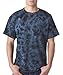 Adult one-color hand-dyed crystal tie-dyed tee. (Crystal Black) (Large)