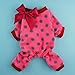 Fitwarm Polka Dot Dog Pajamas, Cute Dog Clothes for Small Dogs Girl, Pet Fleece Sweater, Onesie with Feet, Red, Small