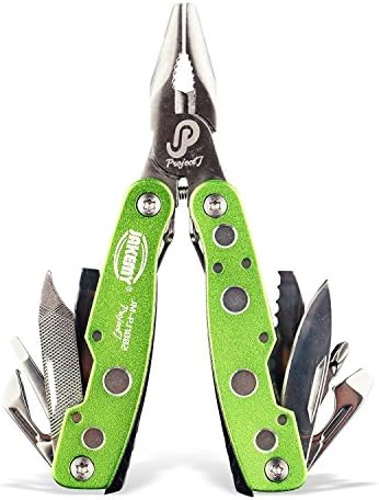 Multitool, iMiMi 9 in 1 Pocket Folding Alloy Multifunctional Combined Pliers with Knife, Screwdriver, Saw, Opener for Fishing, Hiking, Camping, Survival, Emergency - Green