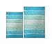Chardin home Cordural Stripes Bath Mat, Set of 2 Bath Rugs (21 Inches x34 Inches & 24 Inches x40 Inches) | Non Slip Bathroom Rug, Machine Washable, Plush, Highly Absorbent | Aqua Turquoise Ombre