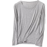 LZBFFC Pajama Tops for Women Modal Long Sleeve Sleep Shirt, Soft Solid Color Pajama Shirt, Regular Fit Lounge Top