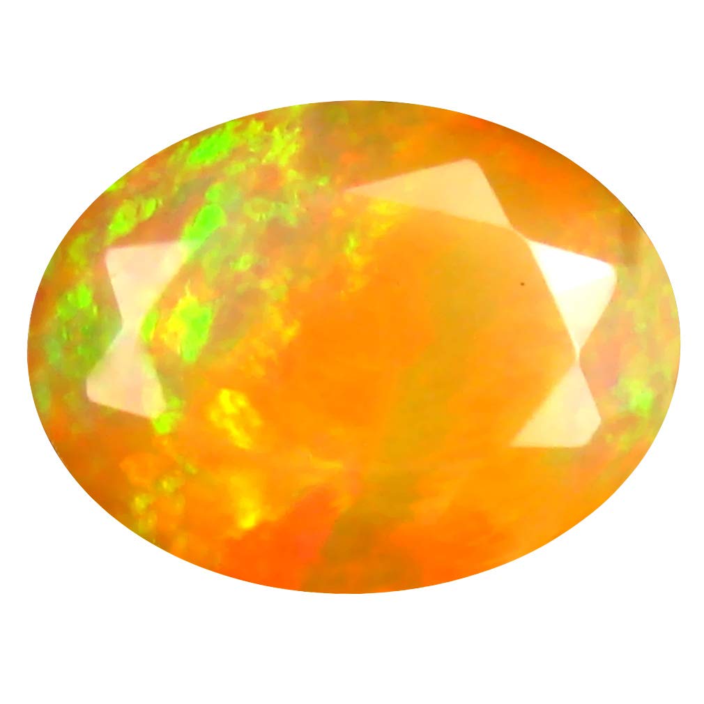1.58 ct Oval Cut (10 x 8 mm) Un-Heated Transparent Quality Ethiopian Welo Rainbow Opal Natural Loose Gemstone