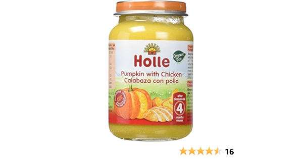 Holle Potito de Calabaza con Pollo (+6 meses) - Paquete de 6 ...
